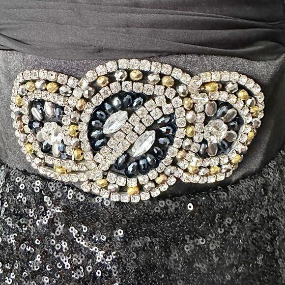 Alyce Paris Strapless Sequin Skinny Leg Jumpsuit women's US size 6 NEW with tags - Picture 3 of 14